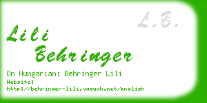 lili behringer business card